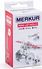 Merkur - Mini 51 - vliegtuig - metalen constructieset - 33 onderdelen