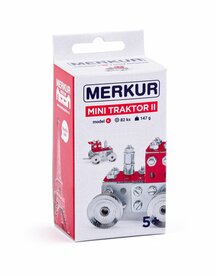 Merkur - Mini 54 - tractor met trekhaak-  metalen constructieset - 82 onderdelen