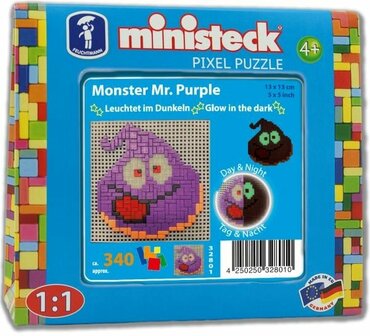 Feuchtmann - ministeck &quot;Glow in the dark&quot; - Monster Mr. Purple