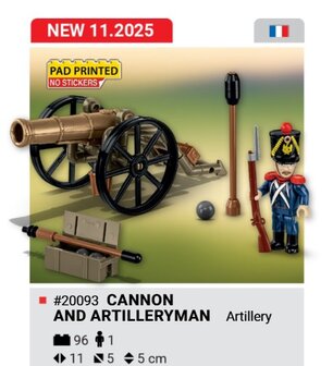 COBI 20093 Artilleryman &amp; Cannon Napoleon War