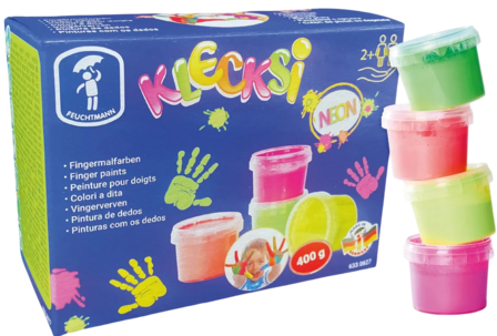 Klecksi - 633 0627 - Neon - 4x100 gram - vingerverf - Feuchtmann