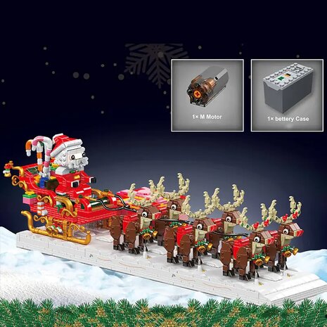 Mould King 10154 Kerstman op Arreslee